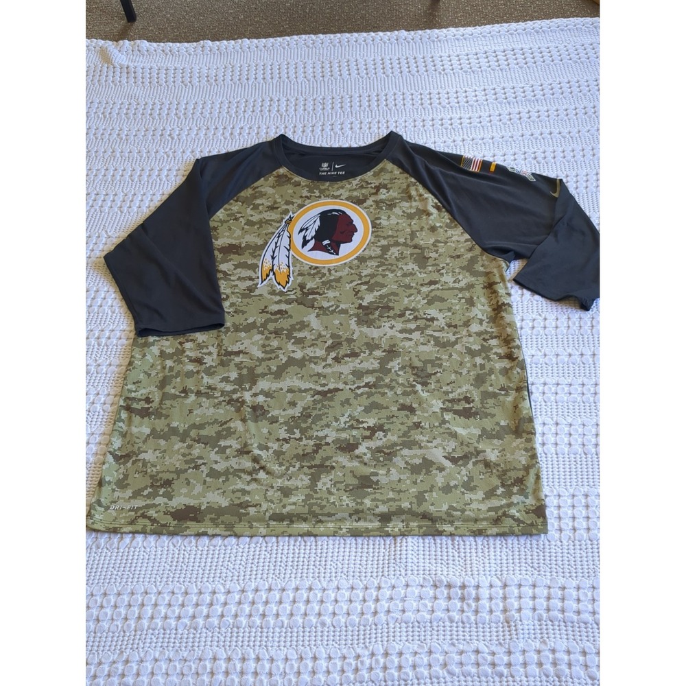 Nike Salute To Service Washington Commanders Redskins Sz XXL Camo T Shirt Green